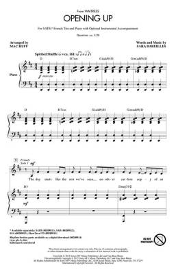 Opening Up (from Waitress) - Bareilles/Huff - SATB