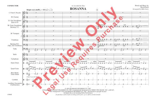Rosanna  (As Recorded by Toto) - Paich/Story - Marching Band - Gr. 2