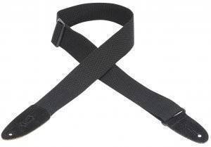 Cotton Guitar Strap with Suede Ends - Black