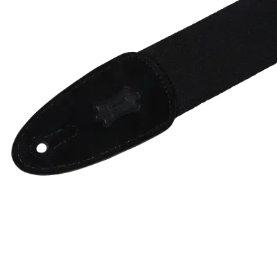 Cotton Guitar Strap with Suede Ends - Black