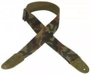 Cotton Guitar Strap with Suede Ends - Camo