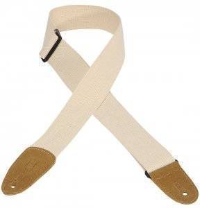 Cotton Guitar Strap with Suede Ends - Natural