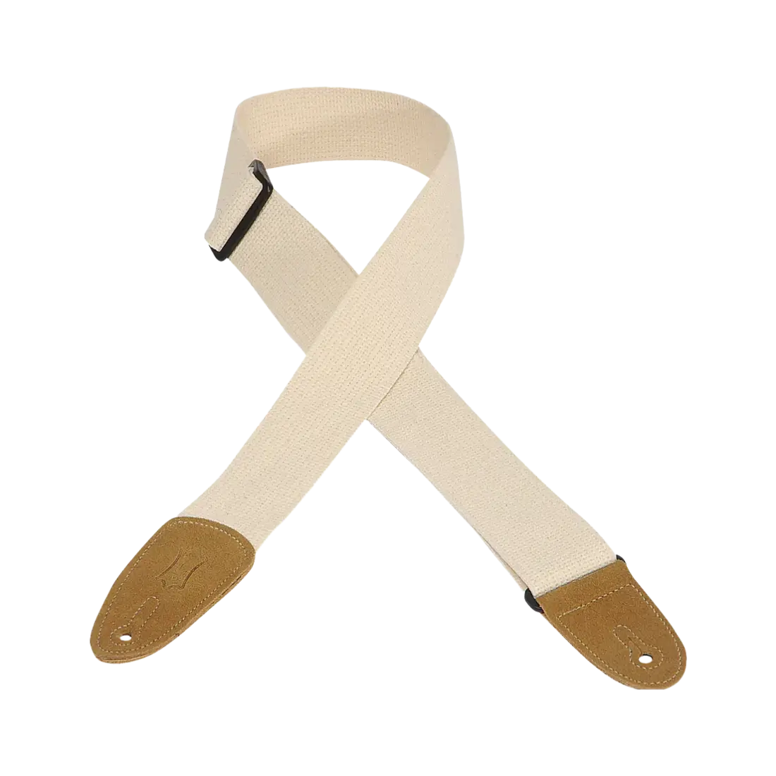 Cotton Guitar Strap with Suede Ends - Natural