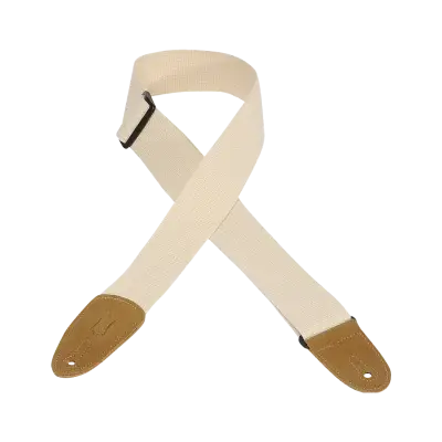 Levys - Cotton Guitar Strap with Suede Ends - Natural