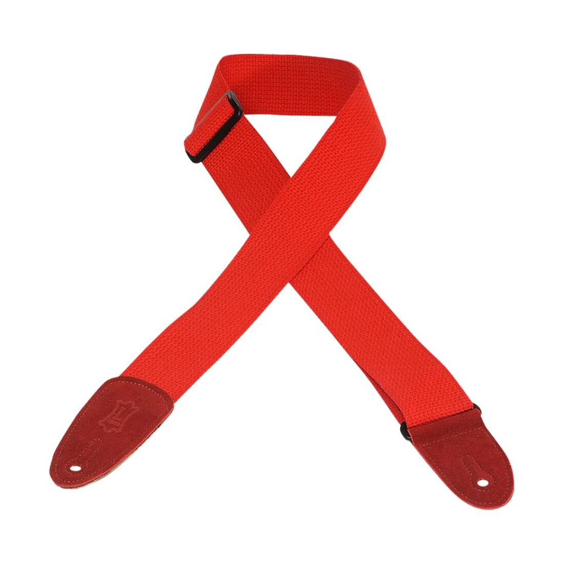 Cotton Guitar Strap with Suede Ends - Red