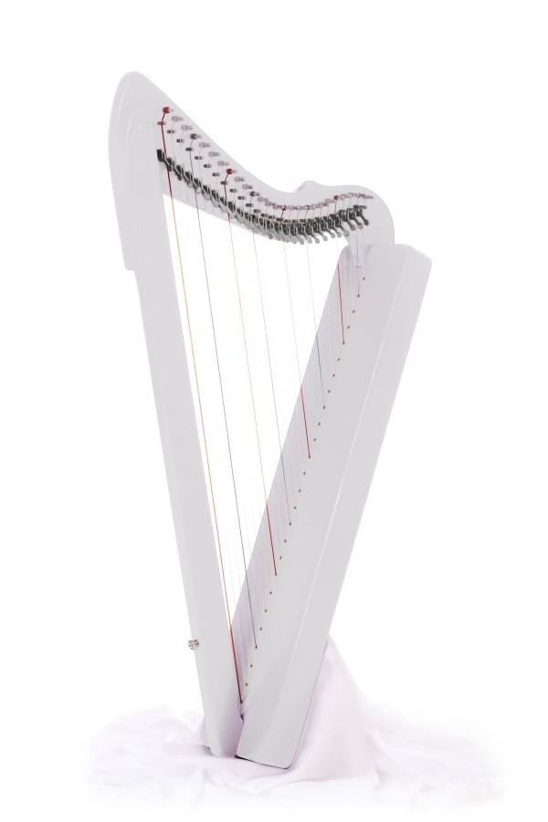 Fullsicle 26-string Harp with Full Levers - White Stain