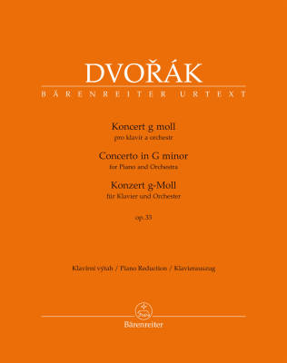 Baerenreiter Verlag - Concerto for Piano and Orchestra G minor op. 33 B 63 - Dvorak/Steijn - Piano/Rduction pour piano (2 pianos, 4 mains)