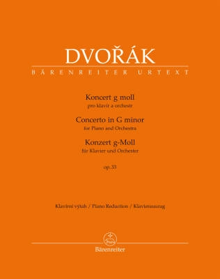 Baerenreiter Verlag - Concerto for Piano and Orchestra G minor op. 33 B 63 - Dvorak/Steijn - Piano/Piano Reduction (2 Pianos, 4 Hands)