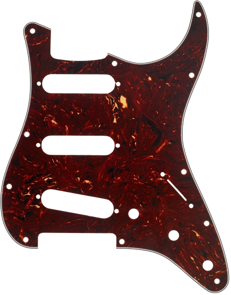 11-Hole Modern-Style Stratocaster S/S/S Pickguard, 4-Ply - Tortoise Shell