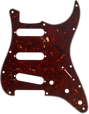 11-Hole Modern-Style Stratocaster S/S/S Pickguard, 4-Ply - Tortoise Shell