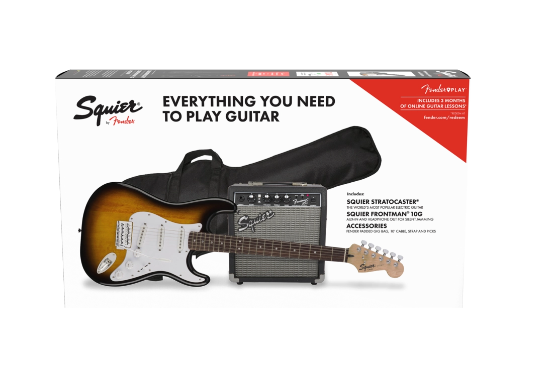 Strat Pack w/Frontman 10G Amp, Gigbag & Accessories - Brown Sunburst