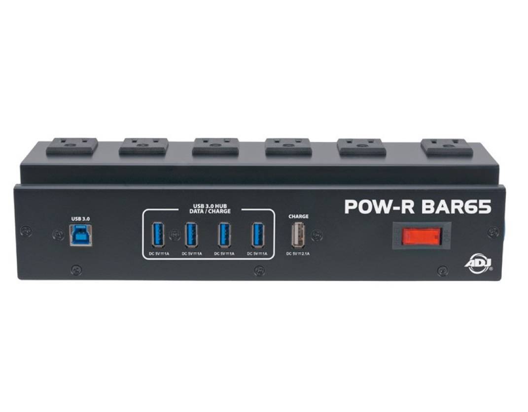 POW-R BAR65 Power Block w/ 6 Surge-Protected AC Outlets and 4-Port USB Hub