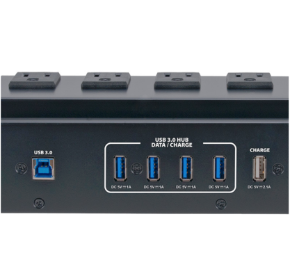 POW-R BAR65 Power Block w/ 6 Surge-Protected AC Outlets and 4-Port USB Hub