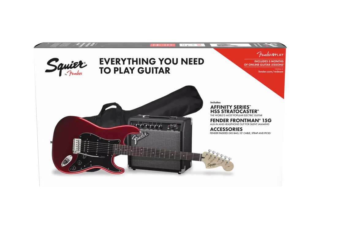Affinity Strat HSS Pack w/Gigbag - Candy Apple Red