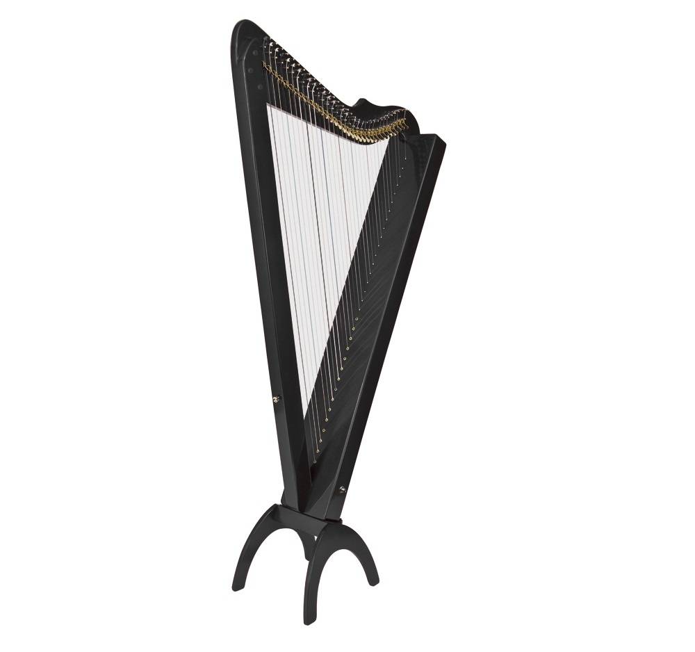Grand 33-string Harp w/ Pickup - Black Stain