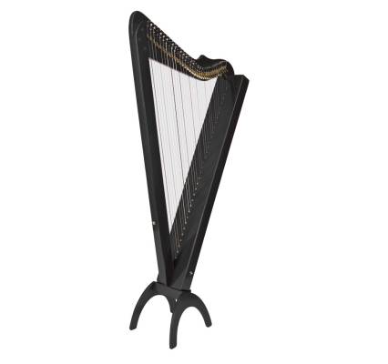 Harpsicle - Grand 33-string Harp w/ Pickup - Black Stain