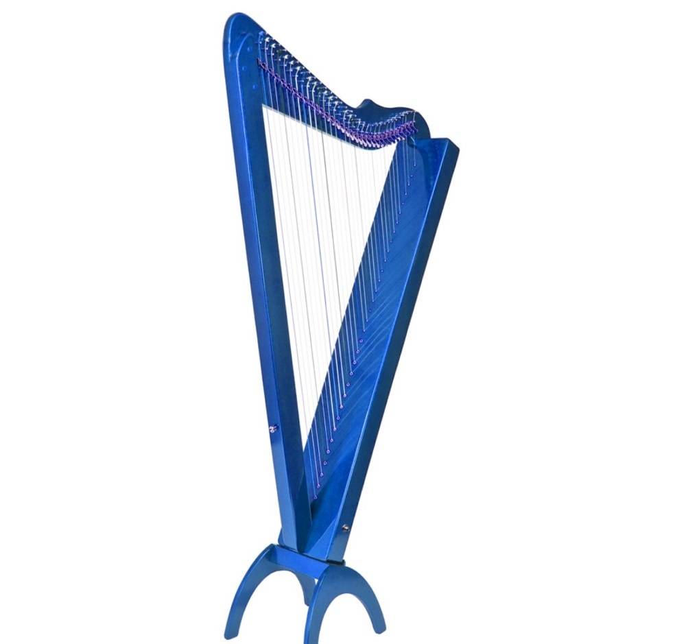Grand 33-string Harp w/ Pickup - Blue Stain