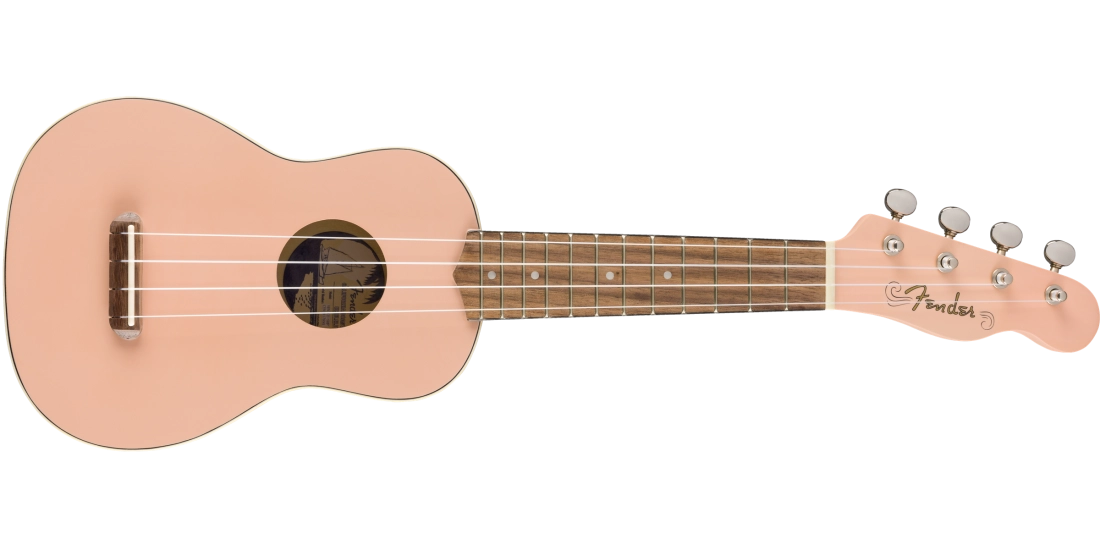 Venice Soprano Ukulele, Walnut Fretboard - Shell Pink