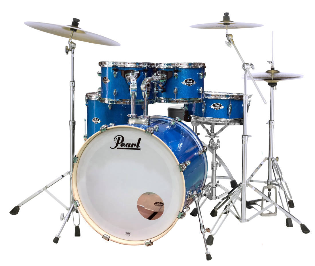 Export EXX 5-Piece Drum Kit w/Cymbals, Hardware and Throne - Blue Vibe