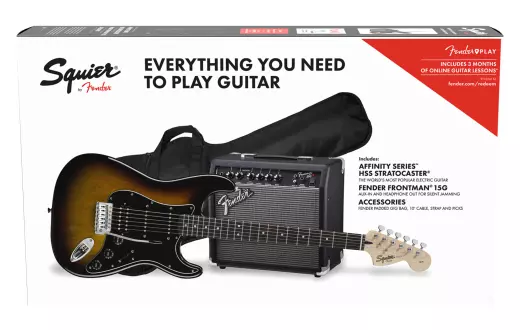 Affinity Strat HSS Pack w/Gigbag - Brown Sunburst