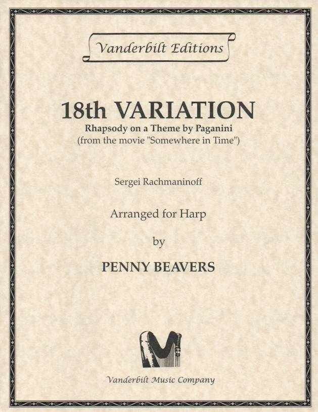 18th Variation (Rhapsody on a Theme by Paganini) - Rachmaninoff/Beavers - Harp - Sheet Music