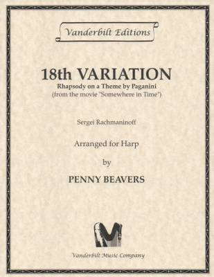Vanderbilt Music - 18th Variation (Rhapsody on a Theme de Paganini) - Rachmaninoff/Beavers - Harpe - Partition musicale