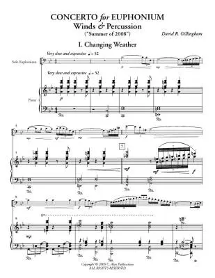 Concerto for Euphonium - Gillingham - Euphonium/Piano - Sheet Music