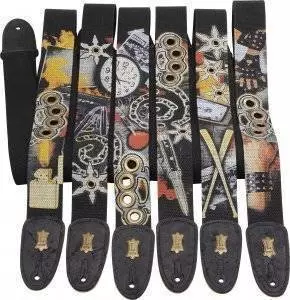 Guitar Strap with Printed Design - Ninja Star