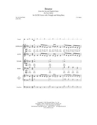 Plymouth Music - Bouree (from the Second English Suite) - Bach/Bock - SATB