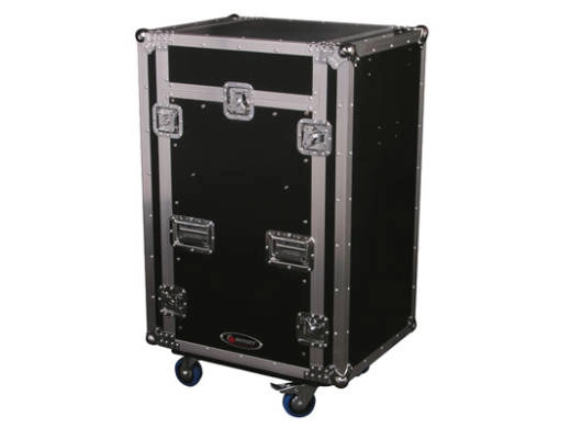 Odyssey - Glide Style Combo Rack Case w/ Wheels & Side Table - 11U Top Slant, 16U Vertical