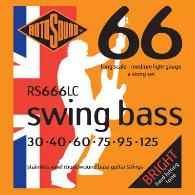 Rotosound - Swing Bass 66 Stainless Steel Bass Strings 6-String Set  30-125