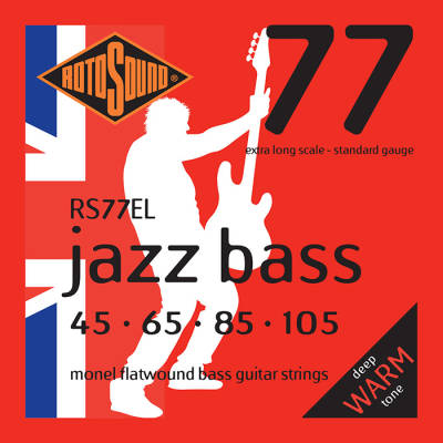 Rotosound - Jazz Bass 77 Monel Extra-Long Scale Flatwound Set  45-105