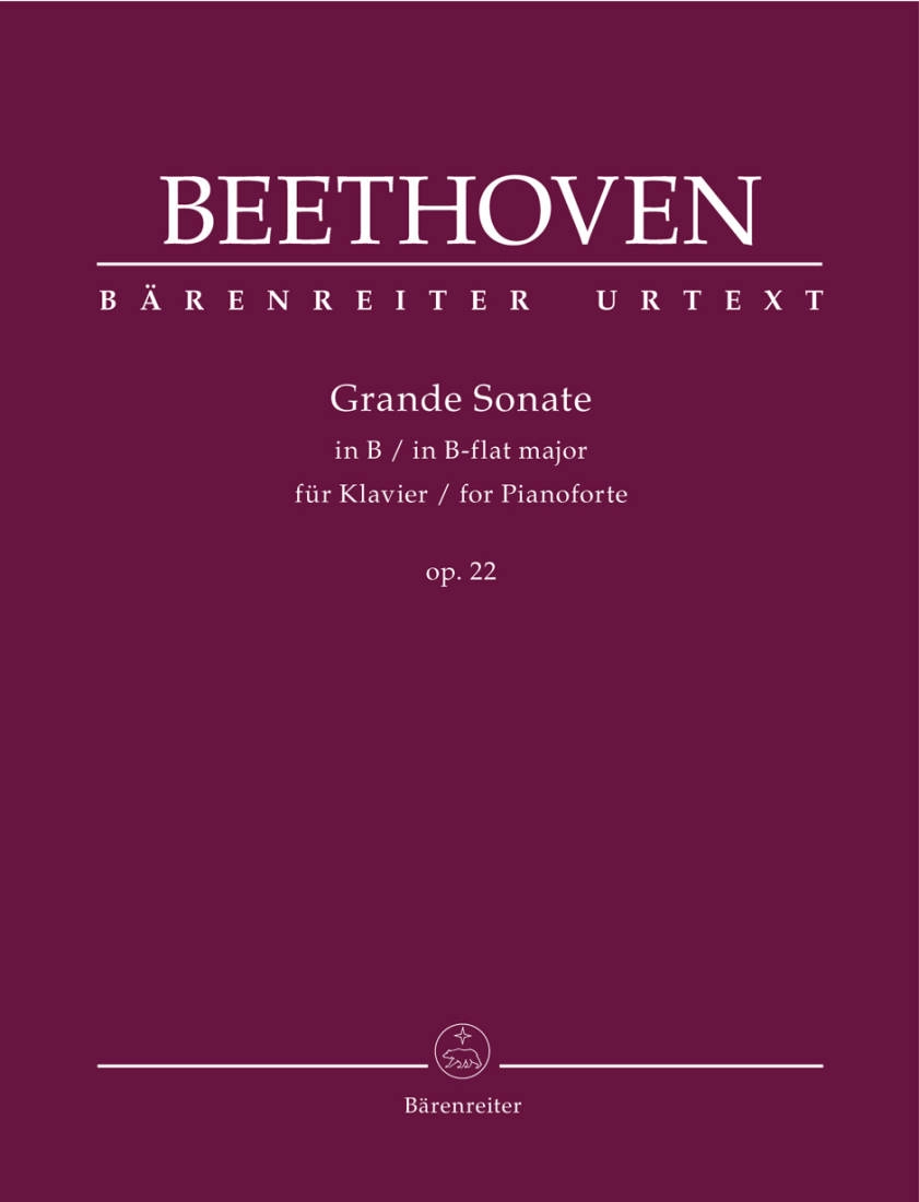 Grande Sonate for Pianoforte B-flat major op. 22 - Beethoven/Del Mar - Piano - Book