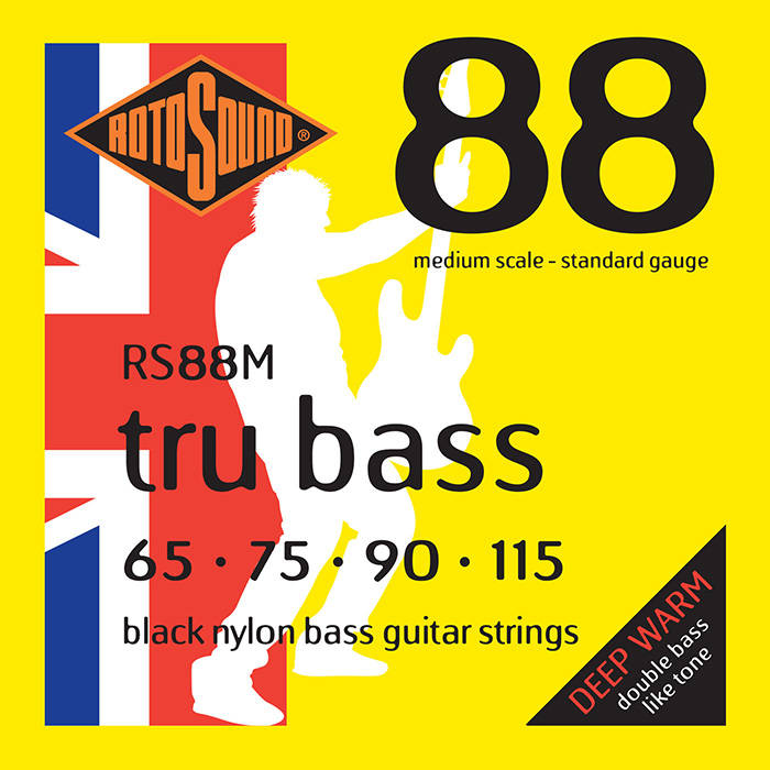 Black Nylon Medium Scale Flatwound Bass String Set  65-115