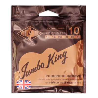 Rotosound - JK10 Phosphor Bronze Extra Light Acoustic Guitar Strings (10-50)