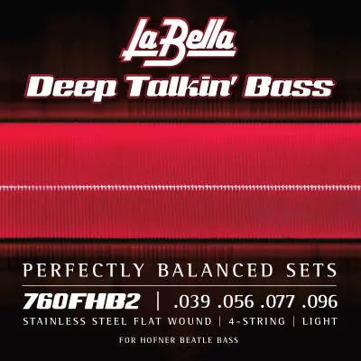 La Bella - 760FHB2 Beatle Bass Stainless Flat Wound Electric Bass Strings 39-96