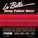 La Bella - 750N Black Nylon Tape Wound 4-String Bass Guitar Set 50-105