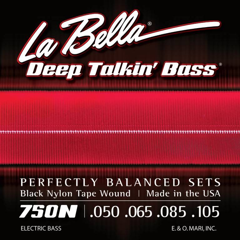 750N Black Nylon Tape Wound 4-String Bass Guitar Set 50-105