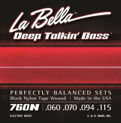 La Bella - 760N Black Nylon Tape Wound Bass Set 60-115