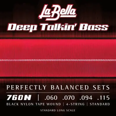 La Bella - 760N Black Nylon Tape Wound Bass Set 60-115