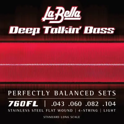 La Bella - 760FL Stainless Steel Flat Wound 4-string Bass Set 43-104