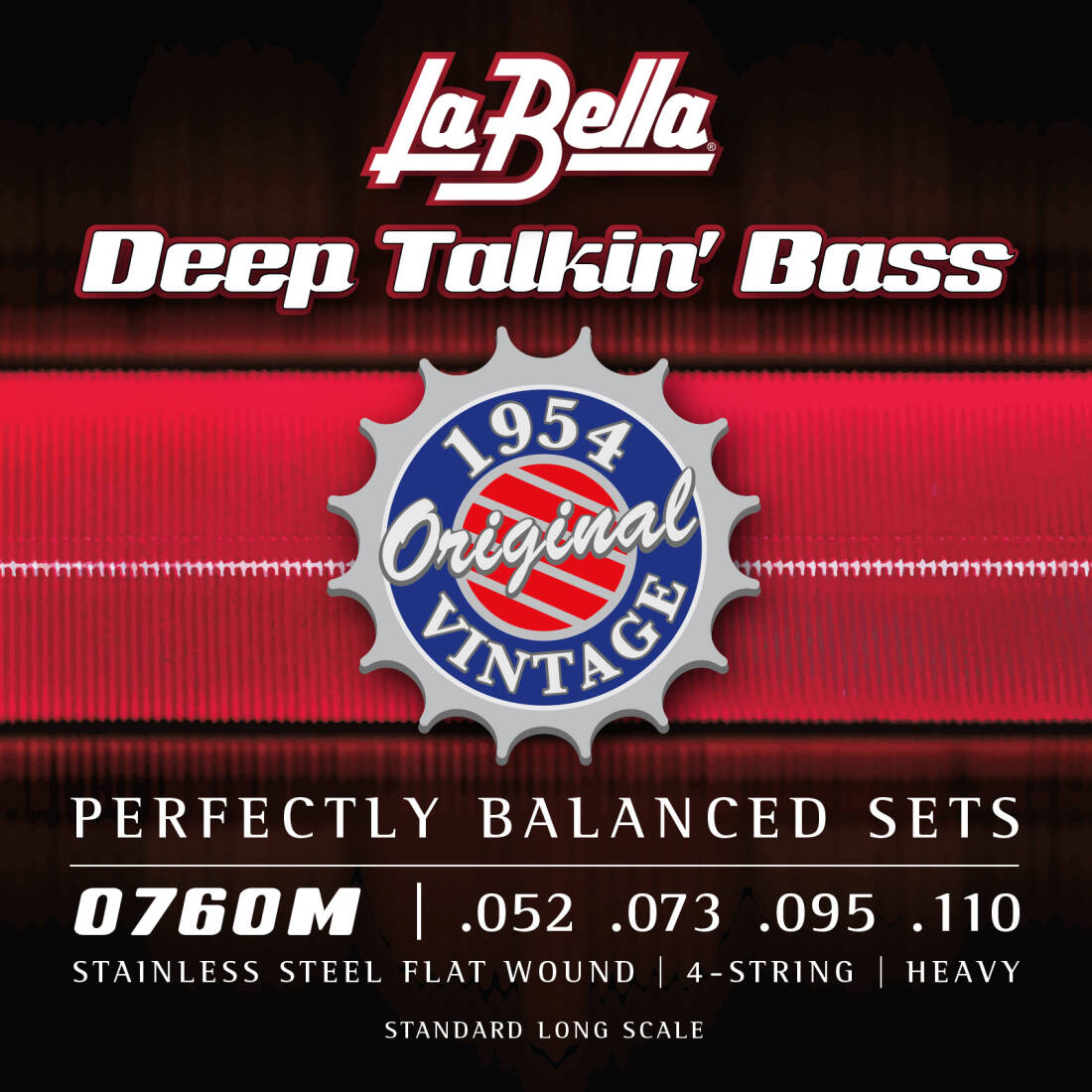 0760M Deep Talkin Bass, 1954 Style Flat Wound Bass Set 52-110