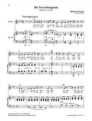 \'\'Acht Gedichte\'\' op. 10 (\'\'Eight poems\'\') - Gilm/Strauss - Medium Voice/Piano