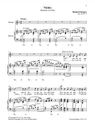 \'\'Acht Gedichte\'\' op. 10 (\'\'Eight poems\'\') - Gilm/Strauss - Medium Voice/Piano