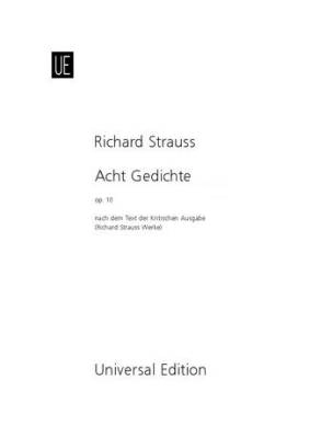 Universal Edition - Acht Gedichte op. 10 (Eight poems) - Gilm/Strauss - Low Voice/Piano