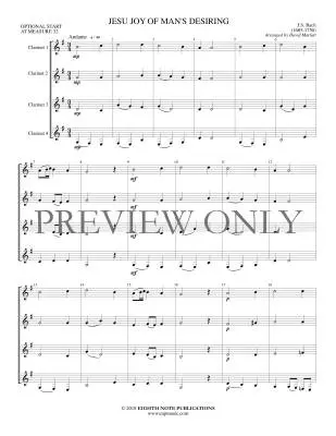 Jesu Joy of Man\'s Desiring - Bach/Marlatt - Clarinet Quartet