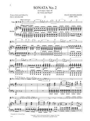 Sonata No. 2 in D major, Op. 58 - Mendelssohn/Neubauer - Viola/Piano