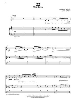 Bon Iver: 22, A Million - Piano/Vocal/Guitar - Book