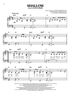 Shallow (from A Star Is Born) - Germanotta /Ronson /Wyatt /Rossomando - Easy Piano - Sheet Music