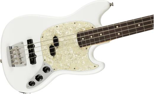 American Performer Mustang Bass, Rosewood Fingerboard - Arctic White